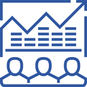 Contact Center - People looking at Graph